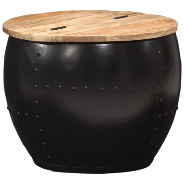 vidaXL Τραπεζάκι Σαλονιού Στρογγυλό 53x43cm από Μασίφ Ξύλο Μάνγκο 1 τεμ.