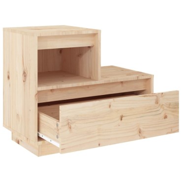 vidaXL Κομοδίνο 60x34x51cm από Μασίφ Ξύλο Πεύκου 1 τεμ.