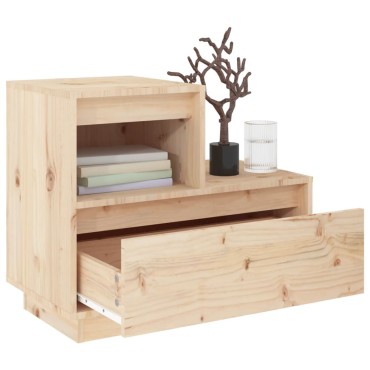 vidaXL Κομοδίνο 60x34x51cm από Μασίφ Ξύλο Πεύκου 1 τεμ.