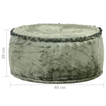 vidaXL Πουφ Στρογγυλό Πράσινο 40x20cm Βελούδινο 1 τεμ.