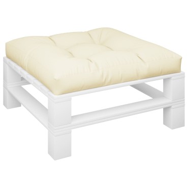 vidaXL Μαξιλάρι Παλέτας Κρεμ 80x80x12cm Υφασμάτινο