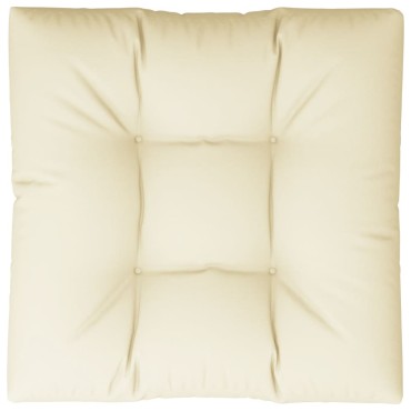 vidaXL Μαξιλάρι Παλέτας Κρεμ 80x80x12cm Υφασμάτινο