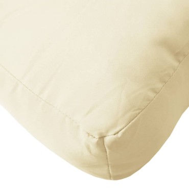 vidaXL Μαξιλάρι Παλέτας Κρεμ 80x80x12cm Υφασμάτινο