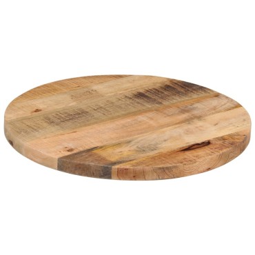 vidaXL Επιφάνεια Τραπεζιού Στρογγυλή 60x3,8cm Μασίφ Ακατ. Ξύλο Μάνγκο 1 τεμ.