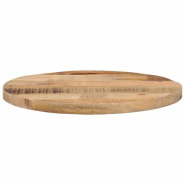 vidaXL Επιφάνεια Τραπεζιού Στρογγυλή 60x3,8cm Μασίφ Ακατ. Ξύλο Μάνγκο 1 τεμ.