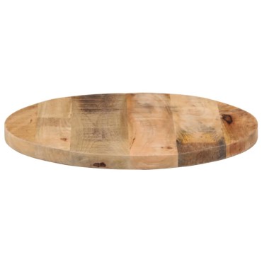 vidaXL Επιφάνεια Τραπεζιού Στρογγυλή 60x3,8cm Μασίφ Ακατ. Ξύλο Μάνγκο 1 τεμ.
