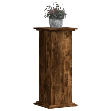 vidaXL Βάσεις Φυτών Καπνιστή Δρυς 33x33x80 εκ Επεξεργασμένο Ξύλο