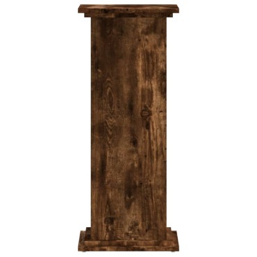vidaXL Βάσεις Φυτών Καπνιστή Δρυς 33x33x80 εκ Επεξεργασμένο Ξύλο