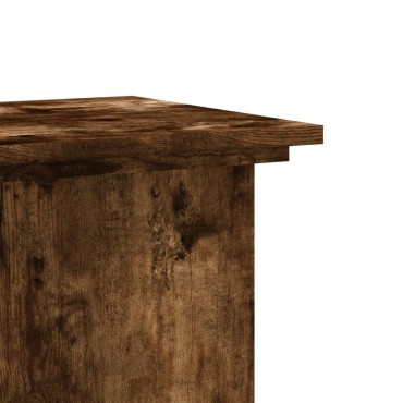 vidaXL Βάσεις Φυτών Καπνιστή Δρυς 33x33x80 εκ Επεξεργασμένο Ξύλο
