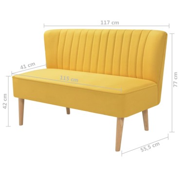 vidaXL Καναπές Κίτρινος 117x55,5x77cm Υφασμάτινος