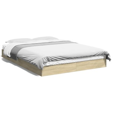 vidaXL Πλαίσιο Κρεβατιού Χωρ. Στρώμα Sonoma Δρυς 140x200εκ. Επ. Ξύλο