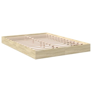 vidaXL Πλαίσιο Κρεβατιού Χωρ. Στρώμα Sonoma Δρυς 140x200εκ. Επ. Ξύλο