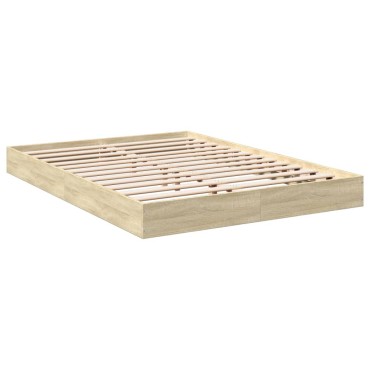 vidaXL Πλαίσιο Κρεβατιού Χωρ. Στρώμα Sonoma Δρυς 140x200εκ. Επ. Ξύλο
