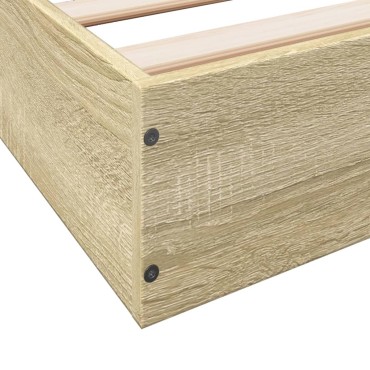 vidaXL Πλαίσιο Κρεβατιού Χωρ. Στρώμα Sonoma Δρυς 140x200εκ. Επ. Ξύλο