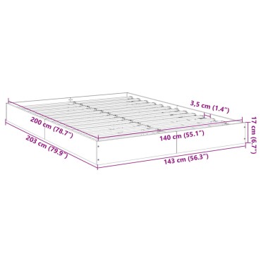 vidaXL Πλαίσιο Κρεβατιού Χωρ. Στρώμα Sonoma Δρυς 140x200εκ. Επ. Ξύλο