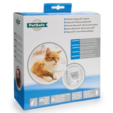 PetSafe Πορτάκι Γάτας Deluxe 400 Μαγνητικό 4 Κατευθύνσεων Λευκό