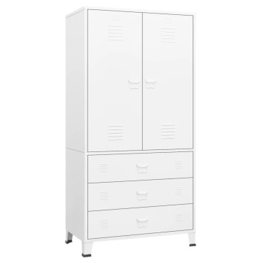 vidaXL Ντουλάπα Βιομηχανική Λευκή 90x50x180cm Μεταλλική 1 τεμ.