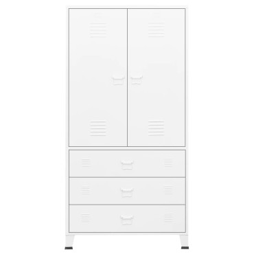 vidaXL Ντουλάπα Βιομηχανική Λευκή 90x50x180cm Μεταλλική 1 τεμ.