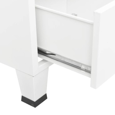 vidaXL Ντουλάπα Βιομηχανική Λευκή 90x50x180cm Μεταλλική 1 τεμ.