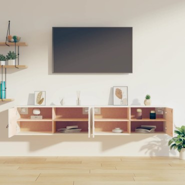 vidaXL Ντουλάπια Τοίχου 2 τεμ. 80x30x30cm από Μασίφ Ξύλο Πεύκου