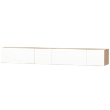 vidaXL Έπιπλα Τηλεόρασης 2 τεμ. Λευκό/Δρυς 120x40x34cm Επεξ. Ξύλο