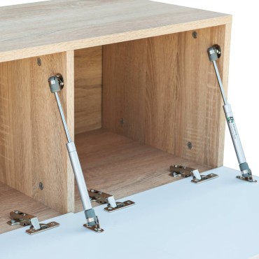 vidaXL Έπιπλα Τηλεόρασης 2 τεμ. Λευκό/Δρυς 120x40x34cm Επεξ. Ξύλο