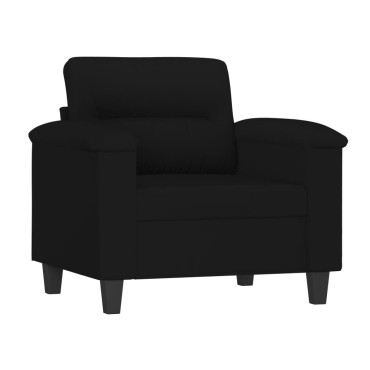 vidaXL Πολυθρόνα Μαύρη από Ύφασμα Μικροϊνών 90x77x80cm 1 τεμ. Γωνιακός