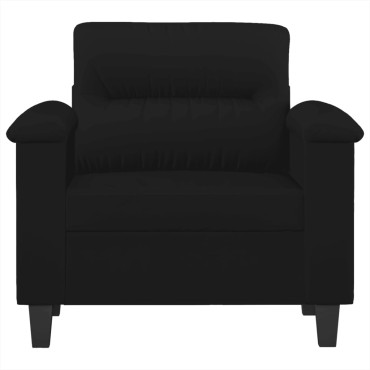 vidaXL Πολυθρόνα Μαύρη από Ύφασμα Μικροϊνών 90x77x80cm 1 τεμ. Γωνιακός