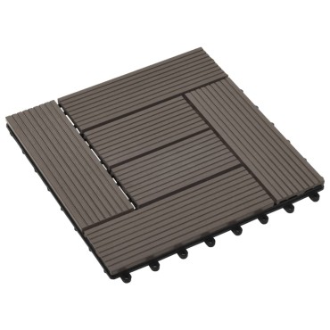 vidaXL Πλακάκια Deck 22 τεμ. Σκούρο Καφέ 30 x 30 εκ. 2 μ² από WPC