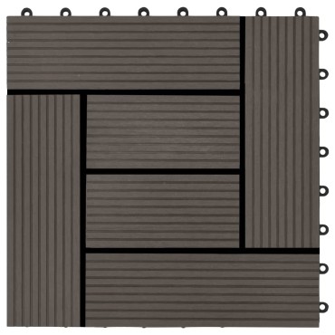 vidaXL Πλακάκια Deck 22 τεμ. Σκούρο Καφέ 30 x 30 εκ. 2 μ² από WPC