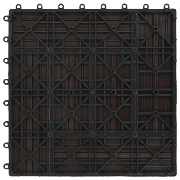 vidaXL Πλακάκια Deck 22 τεμ. Σκούρο Καφέ 30 x 30 εκ. 2 μ² από WPC