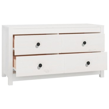 vidaXL Βοηθητικό Ντουλάπι Λευκό 100x40x54cm από Μασίφ Ξύλο Πεύκου 1 τεμ.