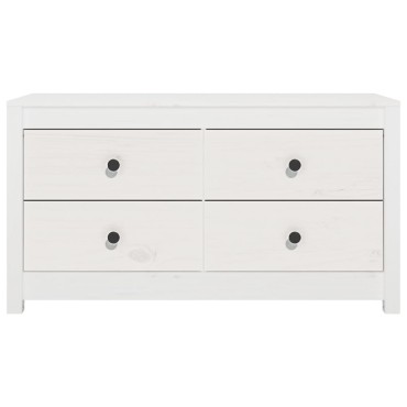 vidaXL Βοηθητικό Ντουλάπι Λευκό 100x40x54cm από Μασίφ Ξύλο Πεύκου 1 τεμ.