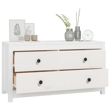 vidaXL Βοηθητικό Ντουλάπι Λευκό 100x40x54cm από Μασίφ Ξύλο Πεύκου 1 τεμ.