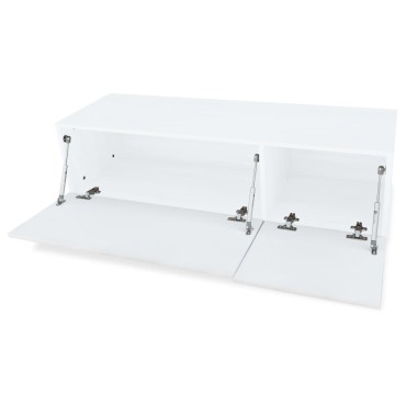 vidaXL Έπιπλα Τηλεόρασης 2 τεμ. Γυαλιστ. Λευκό 120x40x34cm Επεξ. Ξύλο