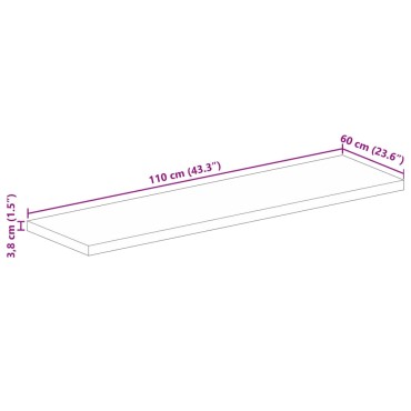 vidaXL Επιφάνεια Τραπεζιού Ορθογώνια 110x60x3,8cm Μασίφ Ξύλο Ακακίας 1 τεμ.
