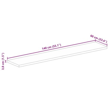 vidaXL Επιφάνεια Τραπεζιού Ορθογώνια 140x60x3,8cm Μασίφ Ξύλο Ακακίας 1 τεμ.