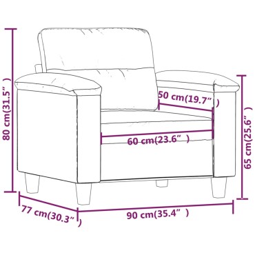 vidaXL Πολυθρόνα Taupe από Ύφασμα Μικροϊνών 90x77x80cm 1 τεμ. Γωνιακός