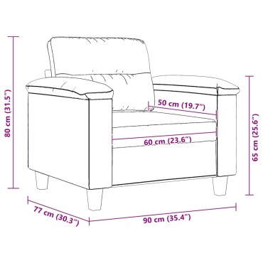 vidaXL Πολυθρόνα Taupe από Ύφασμα Μικροϊνών 90x77x80cm 1 τεμ. Γωνιακός