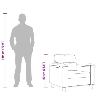 vidaXL Πολυθρόνα Taupe από Ύφασμα Μικροϊνών 90x77x80cm 1 τεμ. Γωνιακός