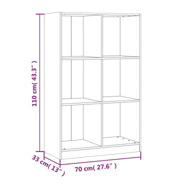 vidaXL Βιβλιοθήκη 70x33x110cm από Μασίφ Ξύλο Πεύκου 1 τεμ.