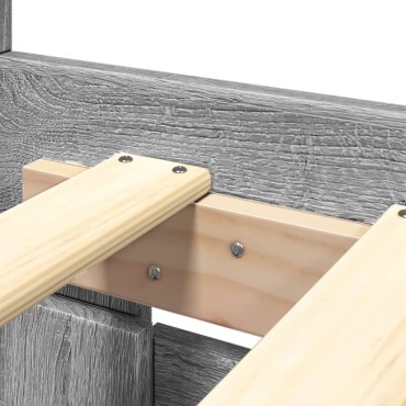 vidaXL Πλαίσιο Κρεβατιού με Κεφαλάρι Γκρι Sonoma 180x200εκ. Επεξ. Ξύλο
