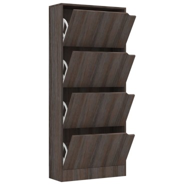 vidaXL Παπουτσοθήκη 4 Πόρτες Γκρι Sonoma Δρυς 59x24x136cm Επεξ. Ξύλο
