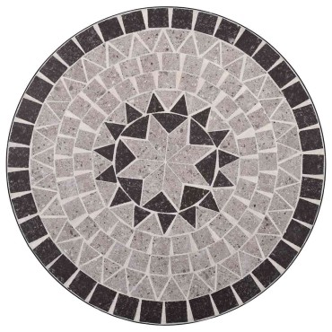 vidaXL Τραπέζι Bistro «Μωσαϊκό» Γκρι Κεραμικό 60x70cm 1 τεμ.