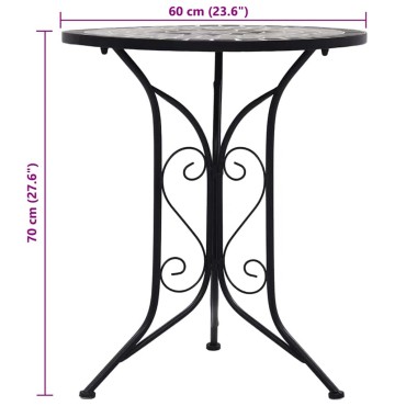 vidaXL Τραπέζι Bistro «Μωσαϊκό» Γκρι Κεραμικό 60x70cm 1 τεμ.