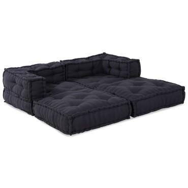 vidaXL Μοντέρνα Πουφ 2 τεμ Ανθρακί Υφάσματος 70x70x54cm