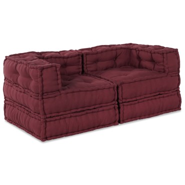 vidaXL Μοδάτοι Πουφ 2 τεμάχια Μπορντό Ύφασμα 70x70x54cm