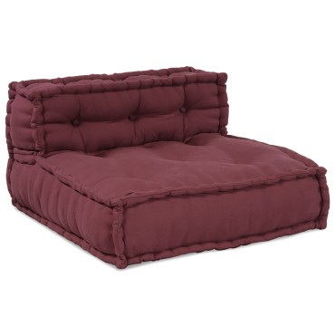 vidaXL Modular Pouffes 4 τεμάχια Μπορντό Ύφασμα
