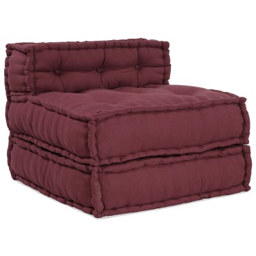 vidaXL Modular Pouffes 4 τεμάχια Μπορντό Ύφασμα