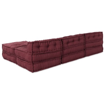 vidaXL Μοδάτα Πουφ 4 τεμ Μπορντό Ύφασμα 70x70x36cm